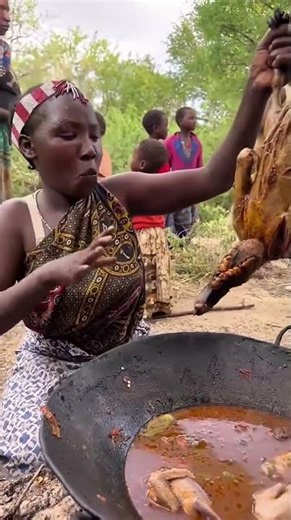 Traditional Tribe Cooking: Preparing a Giant Wild Duck in the Jungle!