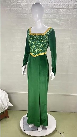 Anime Princess Green Dress Fiona Dress Shrek Cosplay Costume Halloween Fancy Fantasy Party Suit