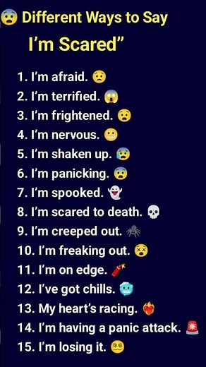 🧠 15 Real Ways to Express Fear in English | 🧠 15 Real Ways to Express Fear in English