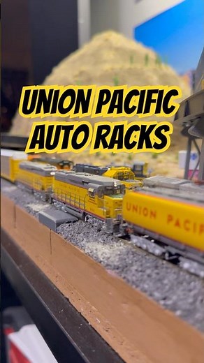 Added some more N scale auto racks on the Union Pacific line #modelrailroad #modelrailway #trains