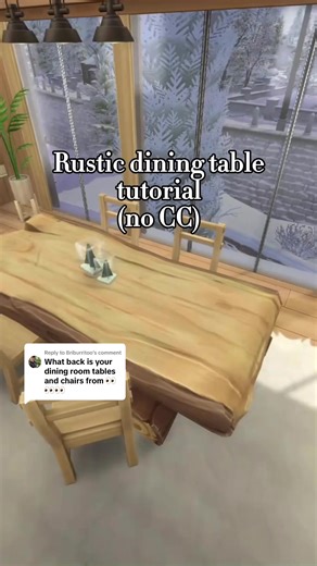 Replying to @Briburritoo How to make a rustic dining table in the sims 4 | Save for your next build ! | @The Sims #thesims4 #sims4 #sims4tutorial #nocc #tutorial