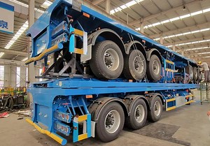 [Hot Item] 3 Axle Flatbed Container Semi Trailer Types Truck Chassis Semi-Trailer with Twist Lock to Philippines