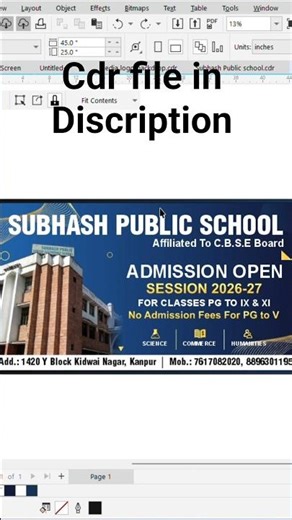 School Poster Design in CorelDRAW 🎨 | Graphic Design Process #shorts #viral #graphicdesign