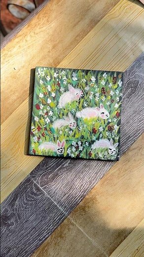 ബണ്ണി കുട്ടന്മാരെ വരച്ചാലോ? how to paint a rabbit🐇/Acrylic painting Tutorial🎨#shorts #shortsfeed