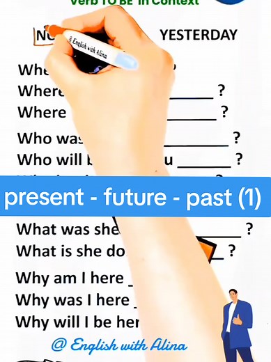 NOW, LATER, YESTERDAY: English Verb Tense Practice