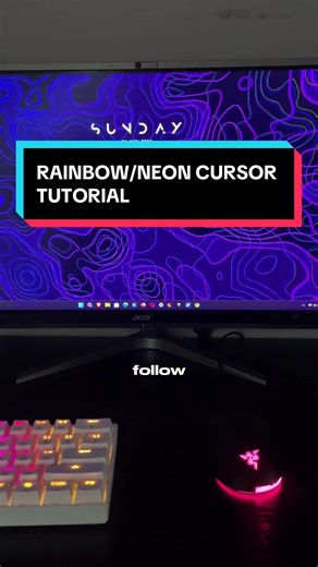 How to get a rainbow cursor on your pc #pctipsforbeginners #pulsetechpcsb#pcs #tech