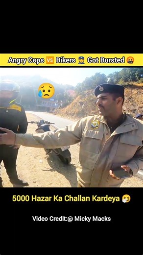 Angry Cops VS Biker 👮 Got Bursted 🥵 #shortvideos #bilowrider #shorts #cops #police #rider