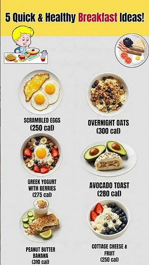 5 Quick & Healthy Breakfast Ideas! #healthyeating #healthylifestyle