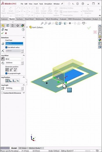 Jog Bend in SolidWorks | Sheet Metal Trick #shorts