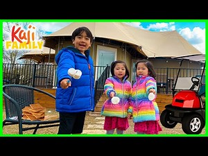 Ryan's Family Camping Trip in a giant Tent together!! - Videos For Kids