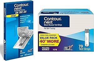 Contour Next Blood Glucose Test Strips for Diabetes – 70 and 15 Count (2 Pack, Total 85) – Accurate, No Coding, Second-Chance Sampling, Works with All Contour Next Meters for Easy Testing