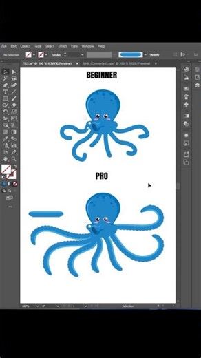 Illustrator 2026 NEW Trick: 🐙Perfect Octopus Tentacles #shorts #tutorial #youtubeshorts