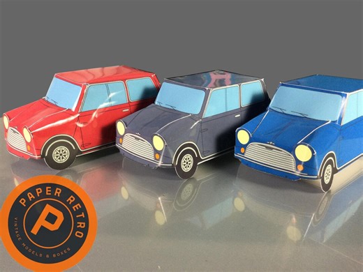 MINI Cooper Saloon Car Paper Model Kit D – Classic Car Printable (x3 A4 Download) - Etsy