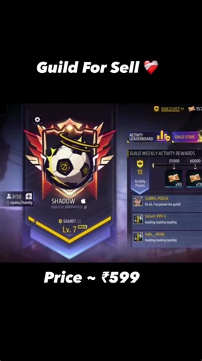 Free fire guild glory bot #guild #freefire #actingguildleader #freefiregirl