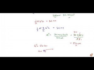 The radius and height of a cone are in the ratio 3:4. If its volume is 301. 44\\ c m^3, what is i...