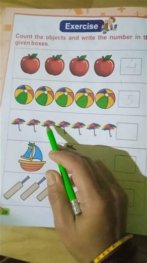 Maths ll worksheet for LKG & UKG students ll simple maths for kids ll count and write the number ll