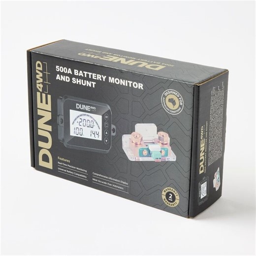 Dune 4WD Battery Monitor with 500A Shunt Black