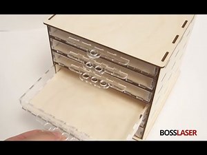 Laser Cut Wood / Acrylic Box Drawer Storage - Download Plans
