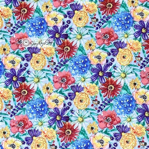 Floral Wilmington Prints Multi Color Packed Flowers Blue, 100% Cotton Quilt Fabric, Priced by Half Yard - Etsy