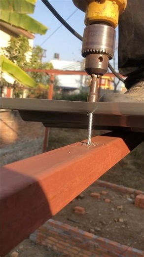 Color Roof Sheet Installation #shortvideo #viralvideo #youtubeshorts