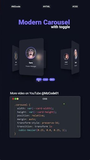 Modern Carousel CSS #webdesign