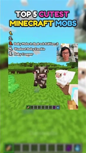 TOP 5 CUTEST MINECRAFT MOBS | #minecraft #memes #shorts