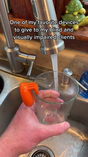 Liquid Level Indicator... makes noise and vibrates so the person won’t over pour #instructorfortheblind #demo #water #pouring #drink
