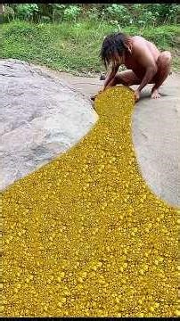 Gold miners, have successfully found gold in the black sand containing gold. #golddiscovery #gold