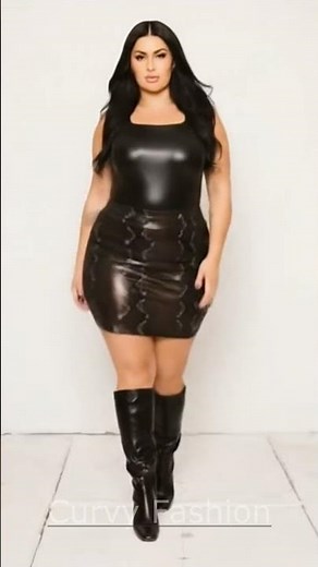 Trendy Plus Size Fashion - Viper Mini Skirt - Brown #curvyfashion