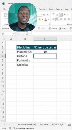 Aprenda a contar o número de caracteres no Excel usando a fórmula LEN.