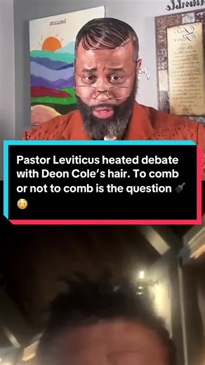 Pastor Leviticus heated debate with Deon Cole’s hair. To comb or not to comb is the question 🪮 😳