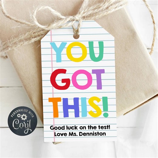You Got This Gift Tag Template, Printable Testing Day Good Luck Favor Tags, Editable Classroom Finals Treat Tag, Instant Download - Etsy