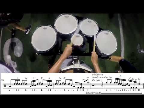 SCV 2018 Drum Feature | Tenors | Learn the Music (BETTER TRANSCRIPTION)