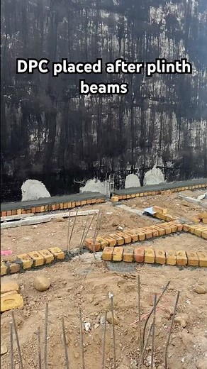 DPC placed after plinth beams#dpc#brickwork