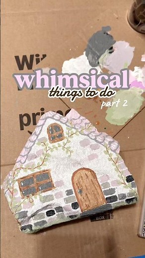 #whimsical craft ideas - diy fairy house (day 2) 🧚‍♀️✨🌷 rock painting inspo