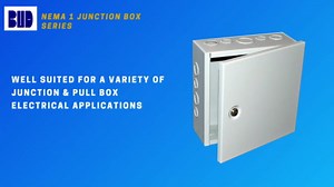 Bud Industries JB-3955-KO Steel NEMA 1 Sheet Metal Junction Box 6" L x 6" W x 4" D, Gray