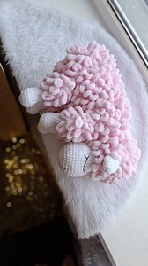 Pink Plush Sheep Pillow, Crochet Stuffed Lamb, Nursery Decor - Etsy