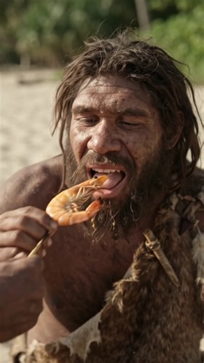Primitive Beach Feast | Cavemen Catching & Grilling Seafood | #prehistoriclife #hominid
