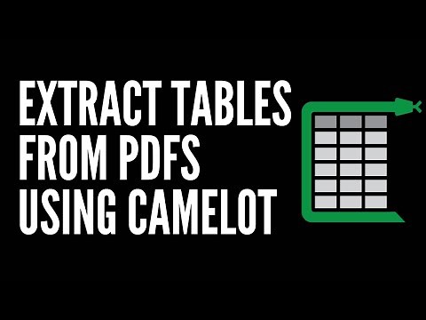 Extract Tables from PDFs using Camelot
