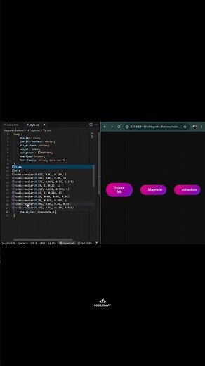 🧲 Magnetic Buttons Hover Effect | Creative CSS Animation ✨