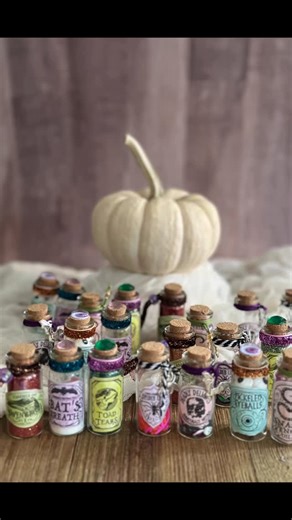 Handmade Happy Hour on Instagram: "Dollar Tree Craft. Halloween Potion wish jars made with Mod Podge. I’m tinting the Mod Podge and painting the labels. You can fill and decorate in so many different ways! #dollartree #crafts #modpodge"