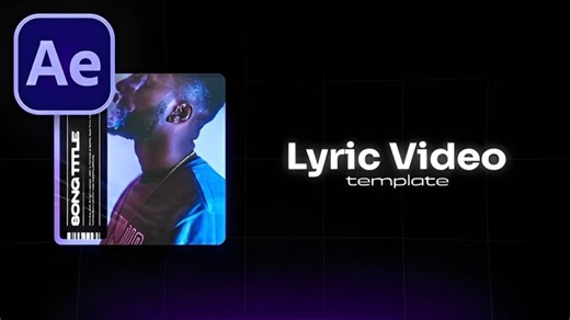 AE模板：音乐专辑歌曲播放歌词显示效果动画模板（12323）