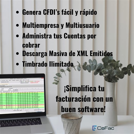 Facturar con #CoFac es muy fácil!! 🤓 -Agrega tus partidas con un layout de Excel -Clona facturas -Con un clic selecciona tu Cliente y Tus productos previamente vinculados al cátalog del #SAT -Timbra y envia tu #cfdi40 por correo en sólo un clic 🚀 Pruébalo GRATIS por 10 días y simplifica tu facturación desde hoy. 👉 CoFac, el sistema que trabaja por ti. 🌐https://www.cofac.mx/ . . . #CFDI #ContabilidadFacil #xml #esparati #cfdi40 #nominas #impuestosmexico #descargasmasivas #contadoresmexicanos 