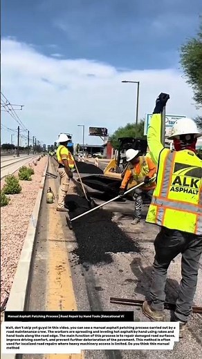 Manual Asphalt Patching Process | Road Repair by Hand Tools (Educational Video).