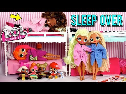 LOL Doll Family Slumber Party with LOL OMG Dolls - Secret Crush Revealed!