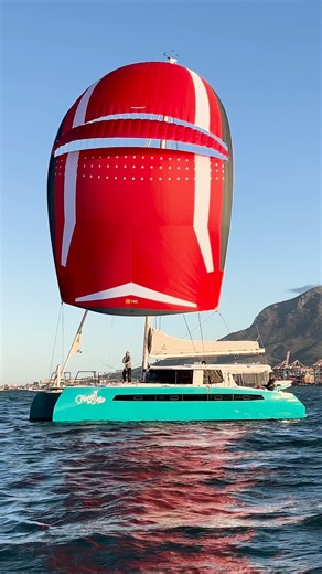 Parasailor in Action on a Balance Catamaran #BalanceCatamarans #Parasailor #SailingLife #BlueWaterCruising #CatamaranSailing | Balance Catamarans