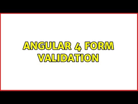 Angular 4 form validation