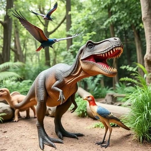 AR Dinosaurs vs. Real Birds — The Trend of "Prehistoric" Overlays in Modern Zoos #shortvideo #viral