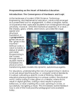 Programming in Robotics Education - Reading Passage and x 10 Questions
