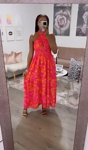 Watch Floral Criss Cross Halter Summer Dress on Amazon Live